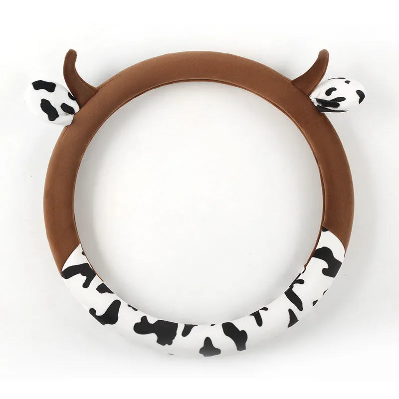 38cm plush automotive steering wheel cover in black or coffee colour