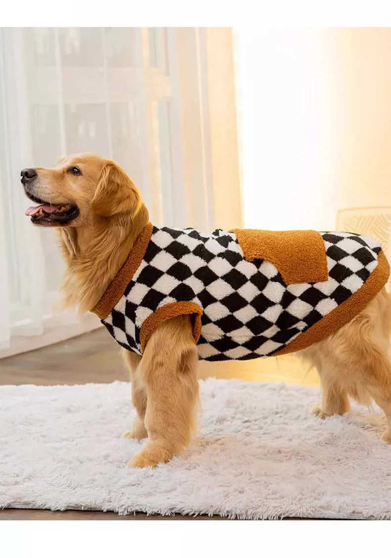 Black dog fluffy jacket vest cotton-padded lambswool pet clothing autumn winter multiple sizes