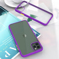 Frosted TPU and hard PC protective phone case for iPhone 11 models in black, green, purple, or red