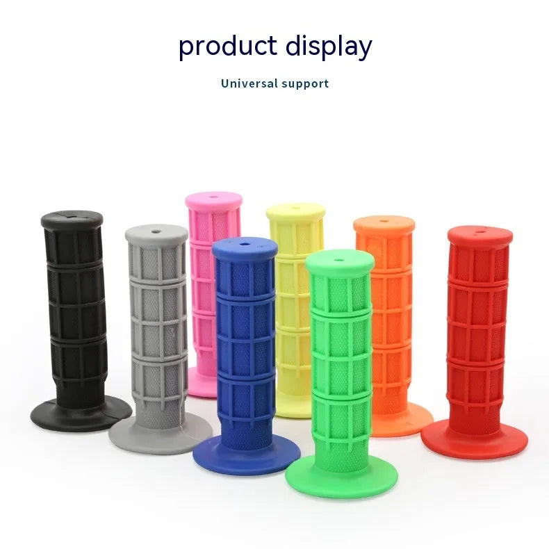 22mm motorcycle handlebar grips in eight colour options showing rubber construction