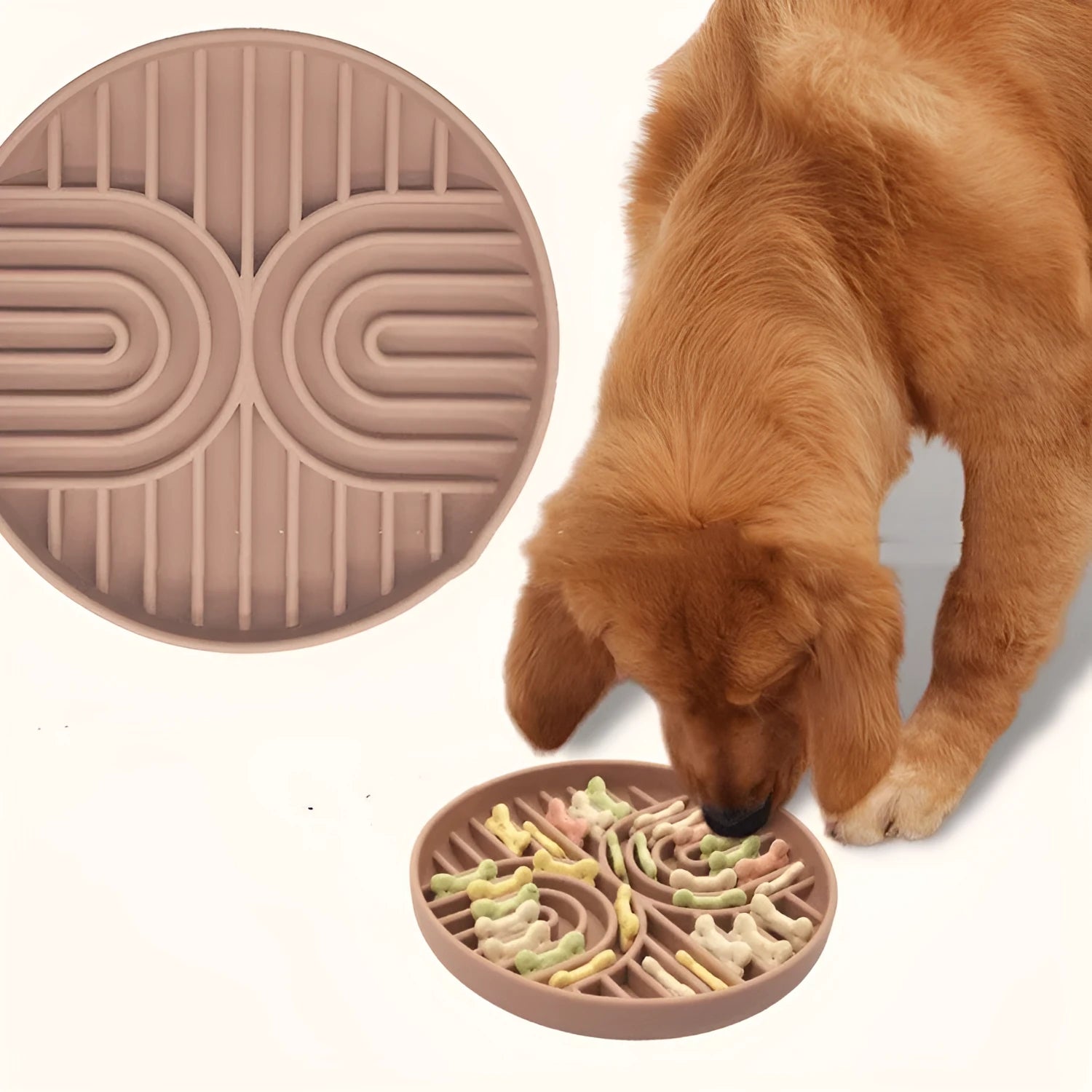 Silicone dog bowl in grass green colour for non-slip pet feeding