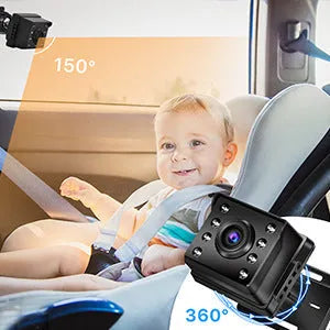 4.3-inch 1080p car baby monitor with suction cup bracket and wide-angle camera for rear seat viewing