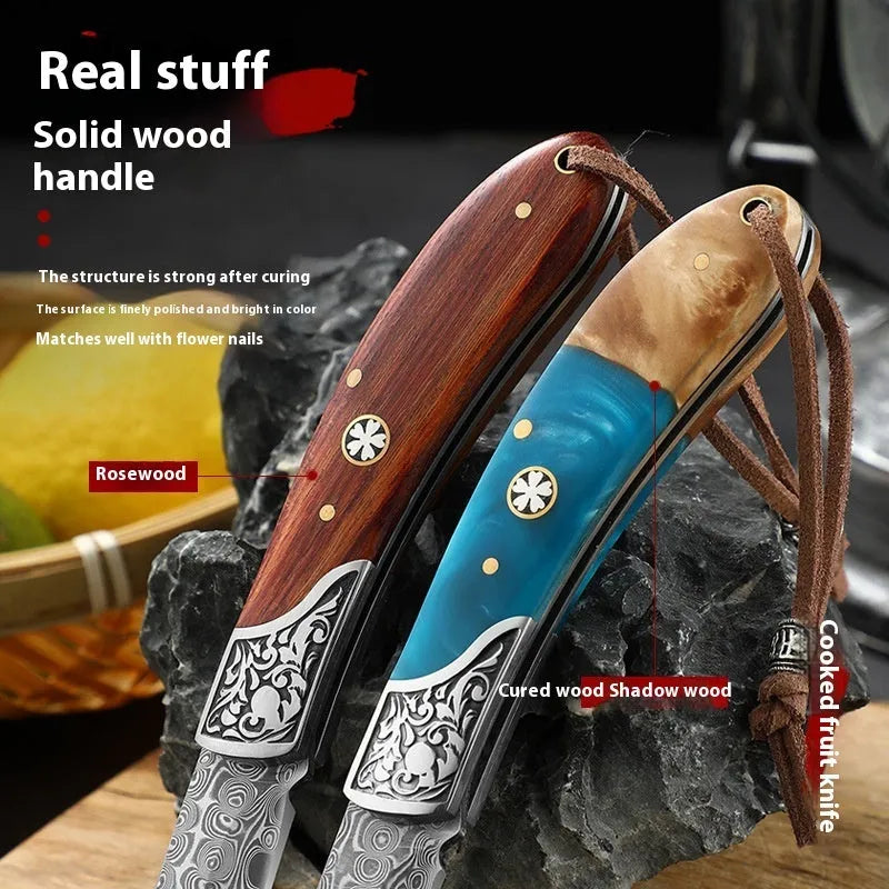 VG10 stainless steel folding knife with national style handmade craftsmanship