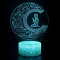3D cartoon-style LED night light with USB power cable, touch controls, and remote