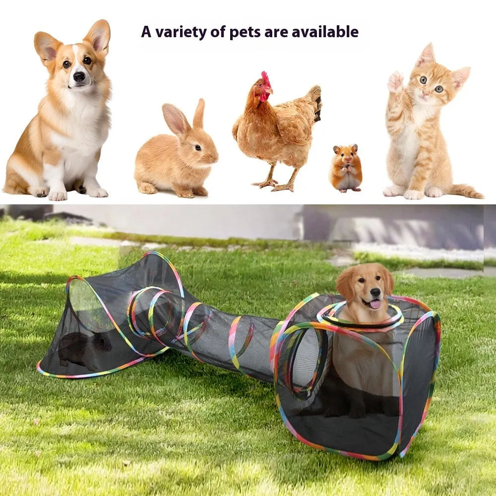 Foldable mesh cat cage in one of five style options with included cat nest toy