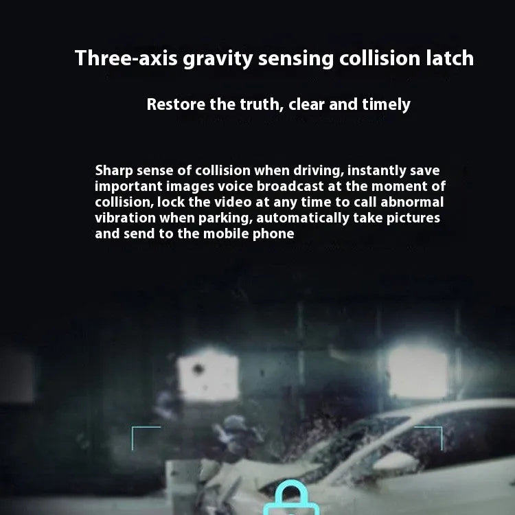 Black 4G car navigation tachograph with touch screen and wide-angle lens for vehicle recording