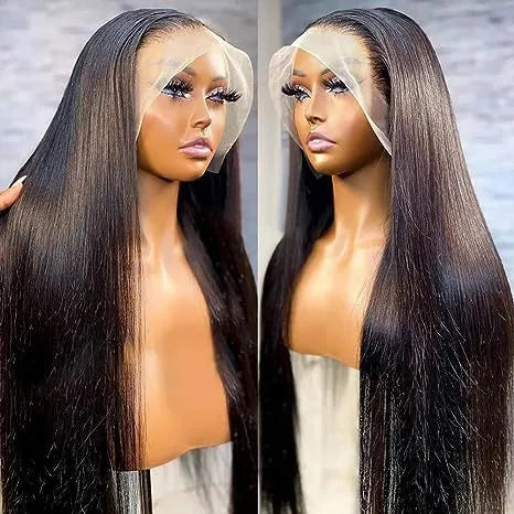 Front lace human hair wig in lengths from 12 to 32 inches, hot dyeable and suitable for any skin colour, with wig cover