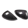 Black carbon fibre Porsche Macan mirror covers with woven texture for 2014-2022 models