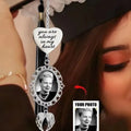 Metal photo pendant necklace with electroplated finish and Love 2025 model stainless steel engraving, 15cm length