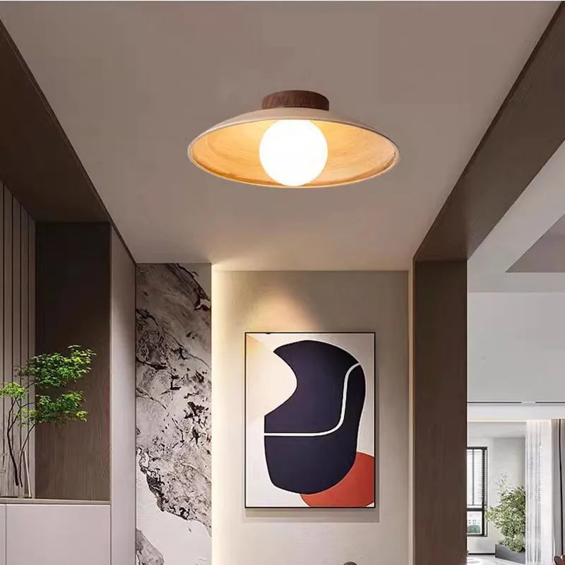Japanese retro wood colour chandelier 30cm for restaurant bar bedroom