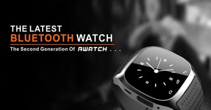 Bluetooth smart sports watch compatible with iPhone and Android in black, white or blue colours
