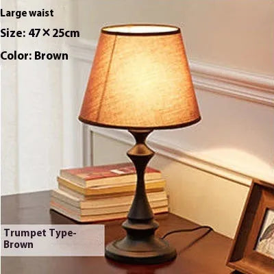 Retro alloy bedside lamp with LED lighting and multiple plug specifications
