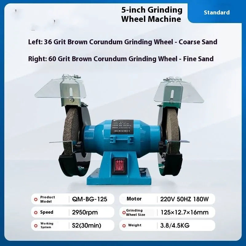 5-inch desktop metal grinder for knife sharpening on workbench