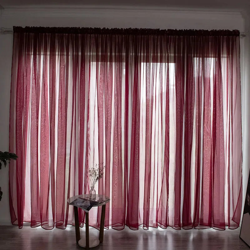 Cotton gauze curtain for balcony with 2.7m drop in solid colour option