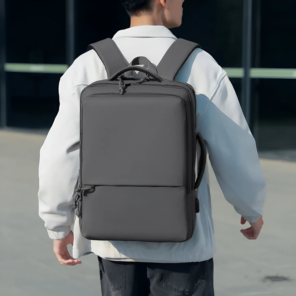 Large green waterproof Oxford cloth backpack for business travel with air pillow belt