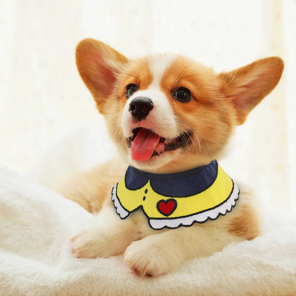 Pet scarf collar for small and medium dogs in Blue Red White Yellow sizes S L