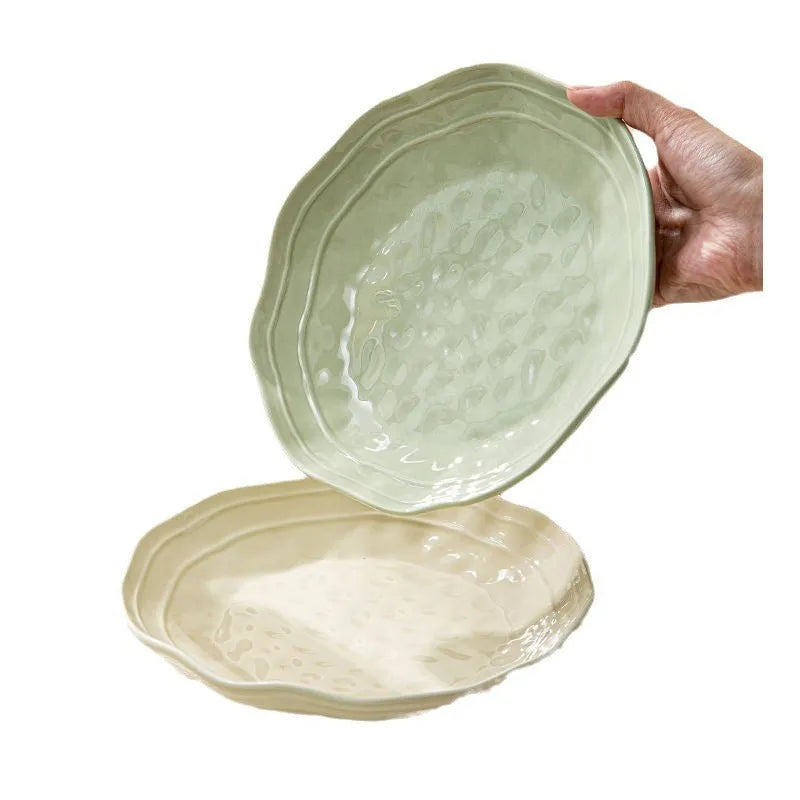 Solid colour ceramic tableware seven-piece set with modern simplicity design