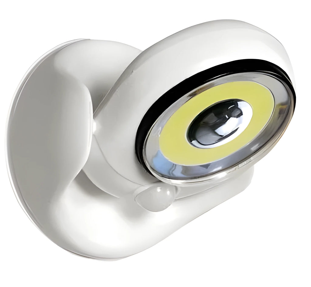 White atomic angel induction lamp with ABS plastic construction measuring 13.3×9.8×15.8cm