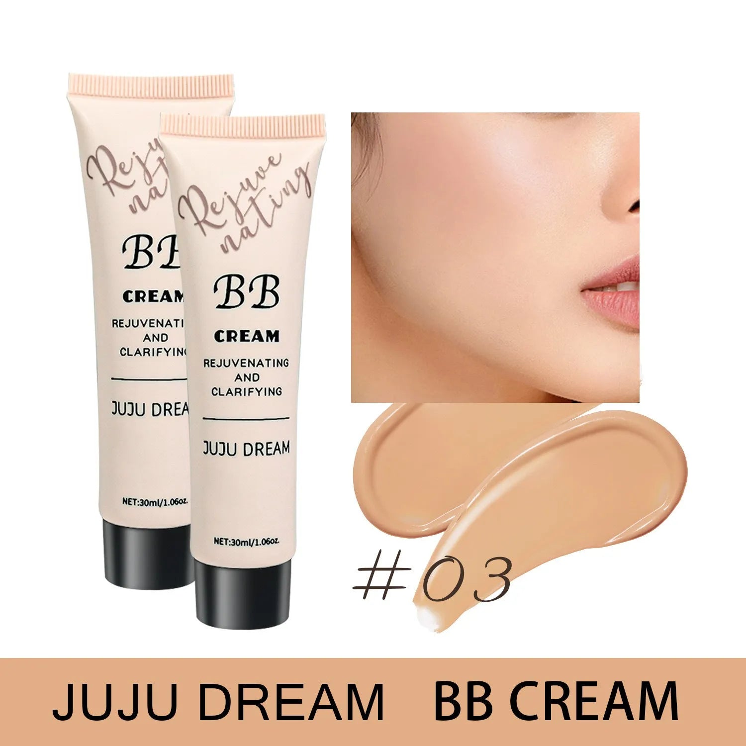 Brightening skin colour waterproof smear-proof BB cream 30ml makeup isolation primer