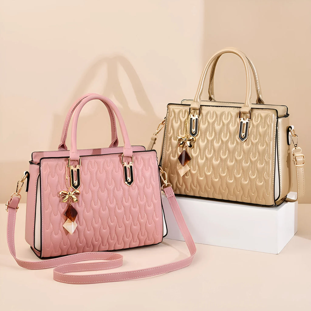 Women's large polyester messenger bag in street style, shown in one of five colour options.