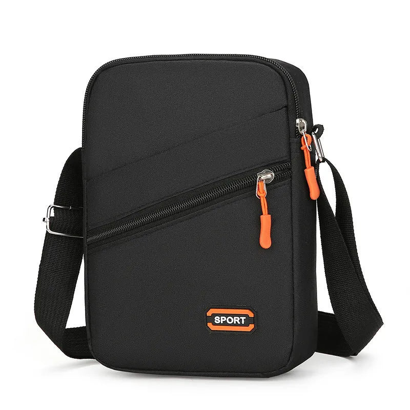 Oxford cloth crossbody commuter bag in urban simplicity style with contrast colour details