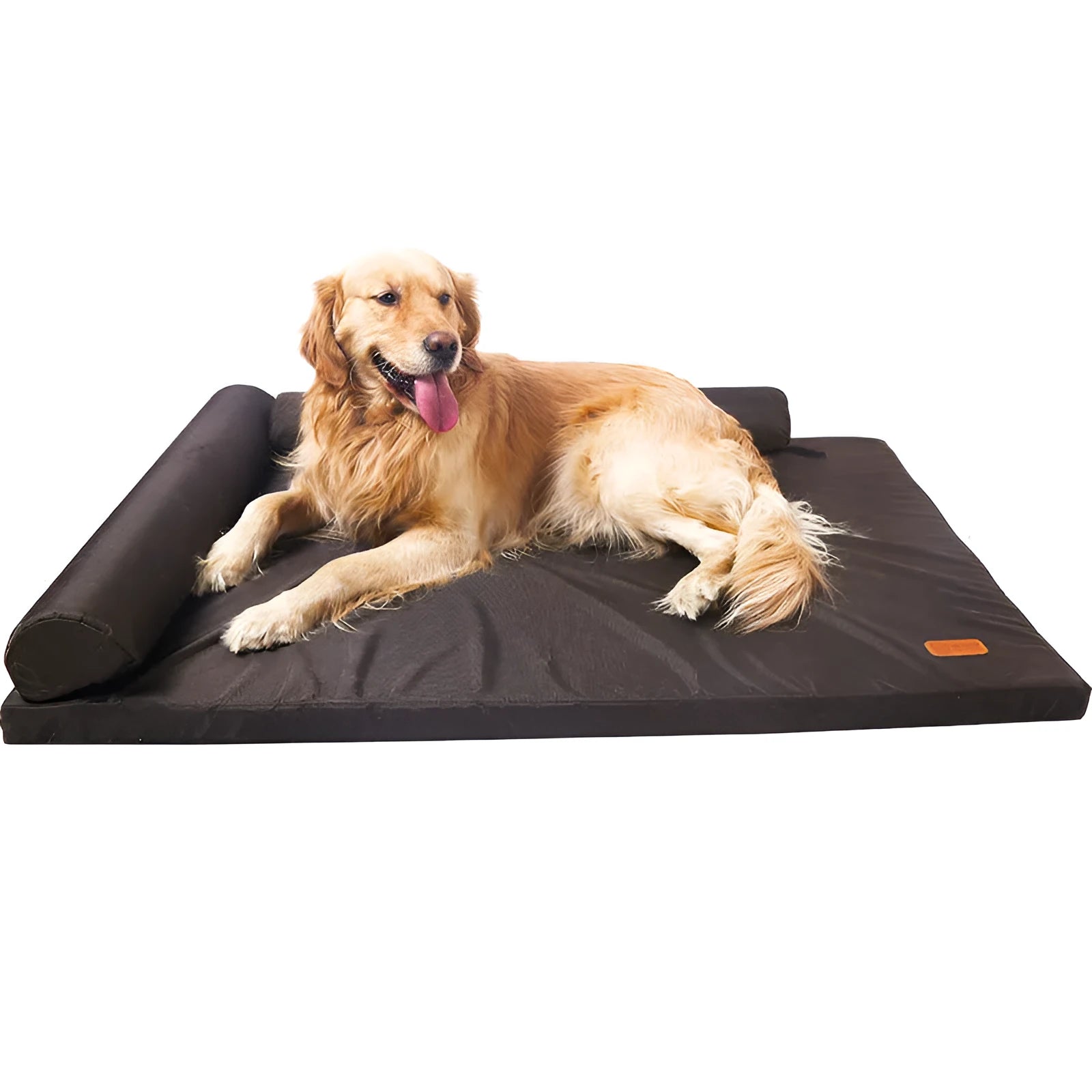 Removable washable all-weather dog bed in coffee colour, medium size, with oxford cloth cover and sponge cushion