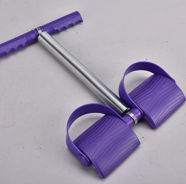 Purple spring pedal puller resistance training tool, 52 x 38 x 30 cm, with spring steel and plastic construction