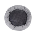 Round light grey dog bed with PP cotton filling and soft plush fabric