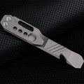 Titanium alloy multi-function crowbar tool with screwdriver and bottle opener in stone wash or gun grey finish