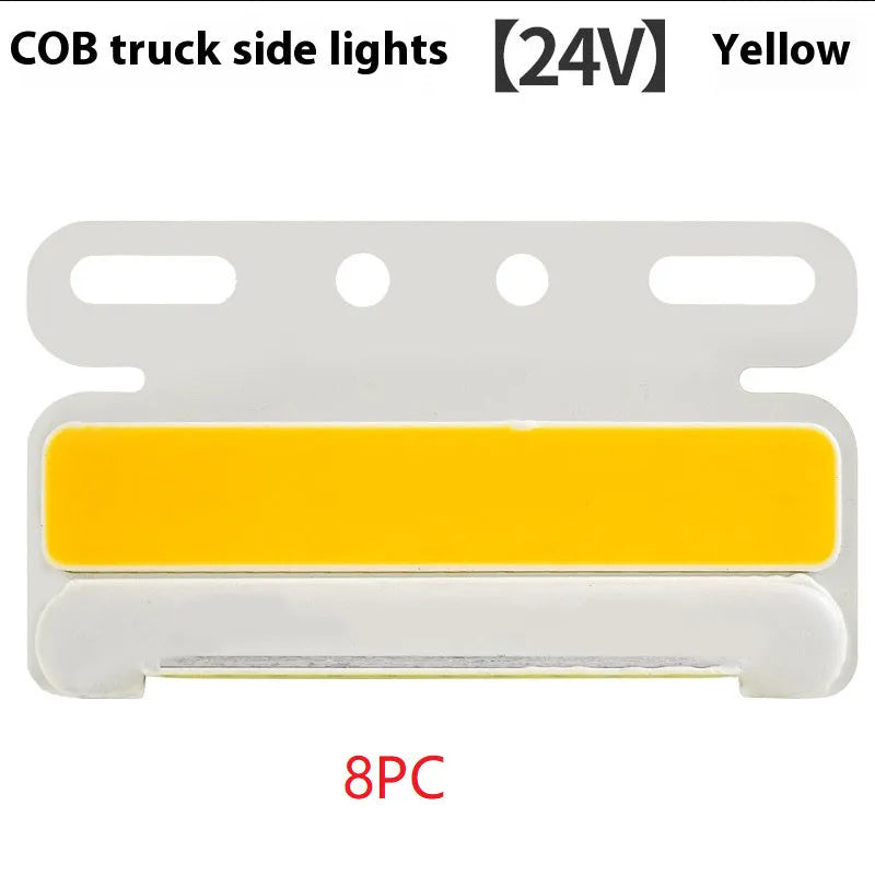 Waterproof aluminium COB LED light for truck side and ground tyre illumination in red, yellow, green, blue, or white.