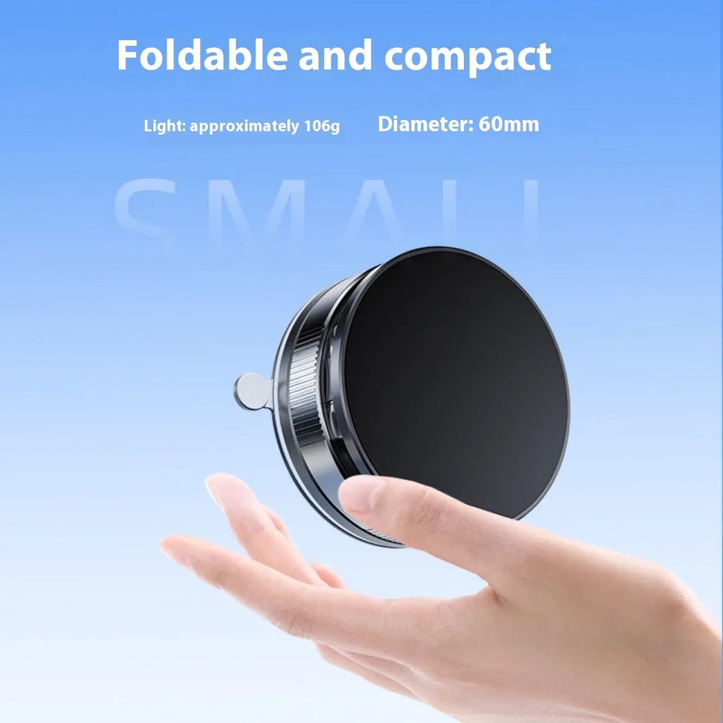 Vacuum adsorption magnetic car phone holder with N54 magnet, 7.5W, in black or white.