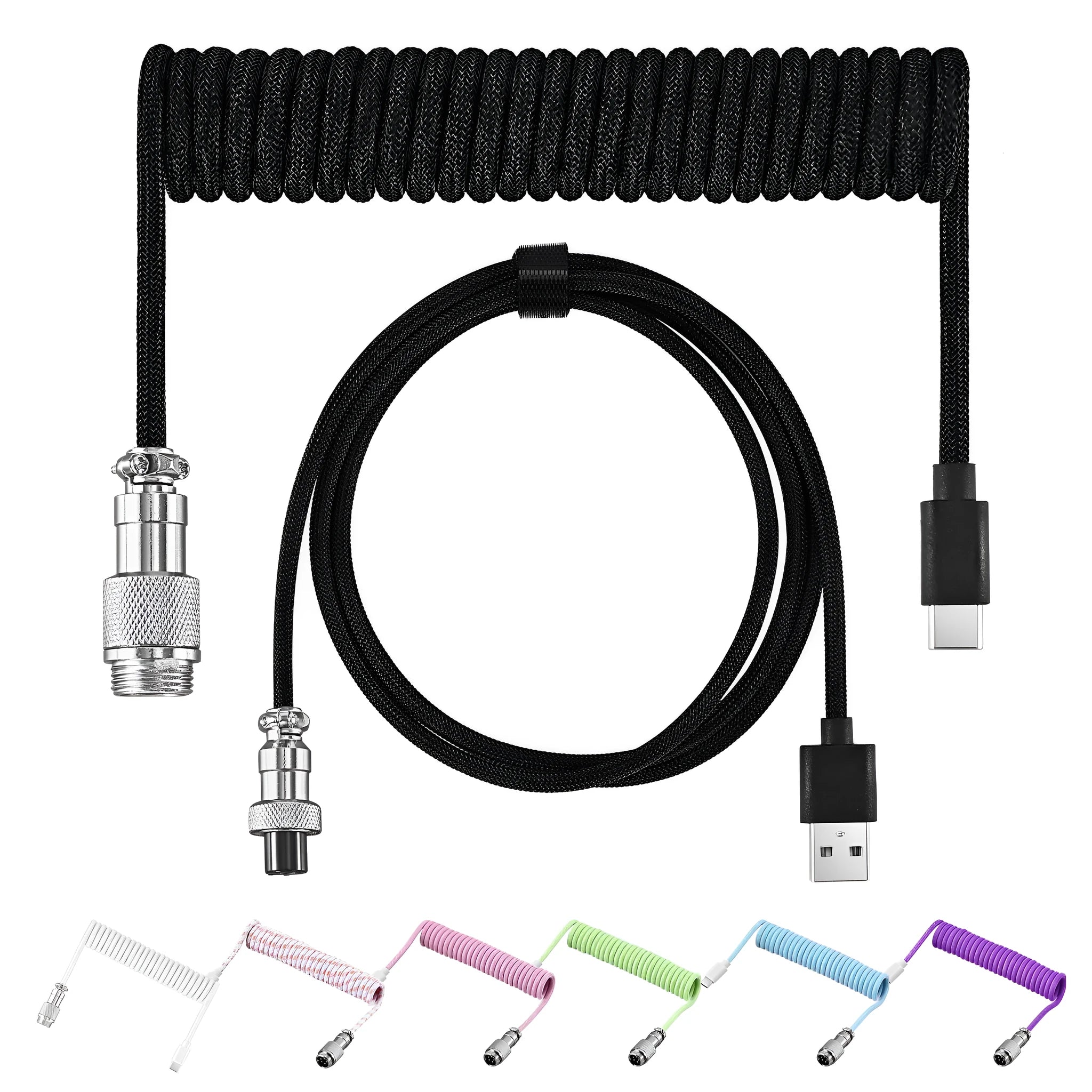 Aerial plug keyboard USB cable 3m in multiple colour options for mechanical keyboards