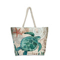 Printed women's canvas beach bag large capacity horizontal square tote with open outer pocket