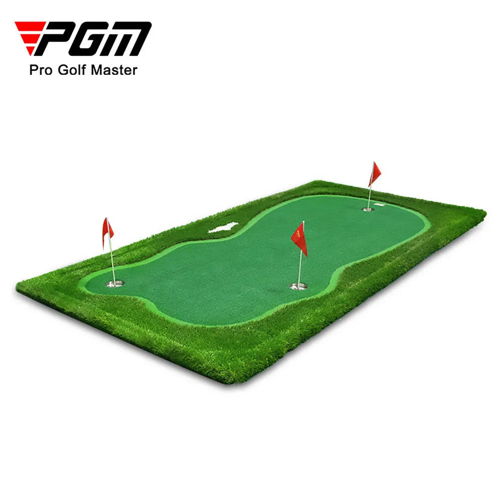 Green artificial turf golf putting mat, 1.5m x 3m indoor practice blanket for golf and ball games