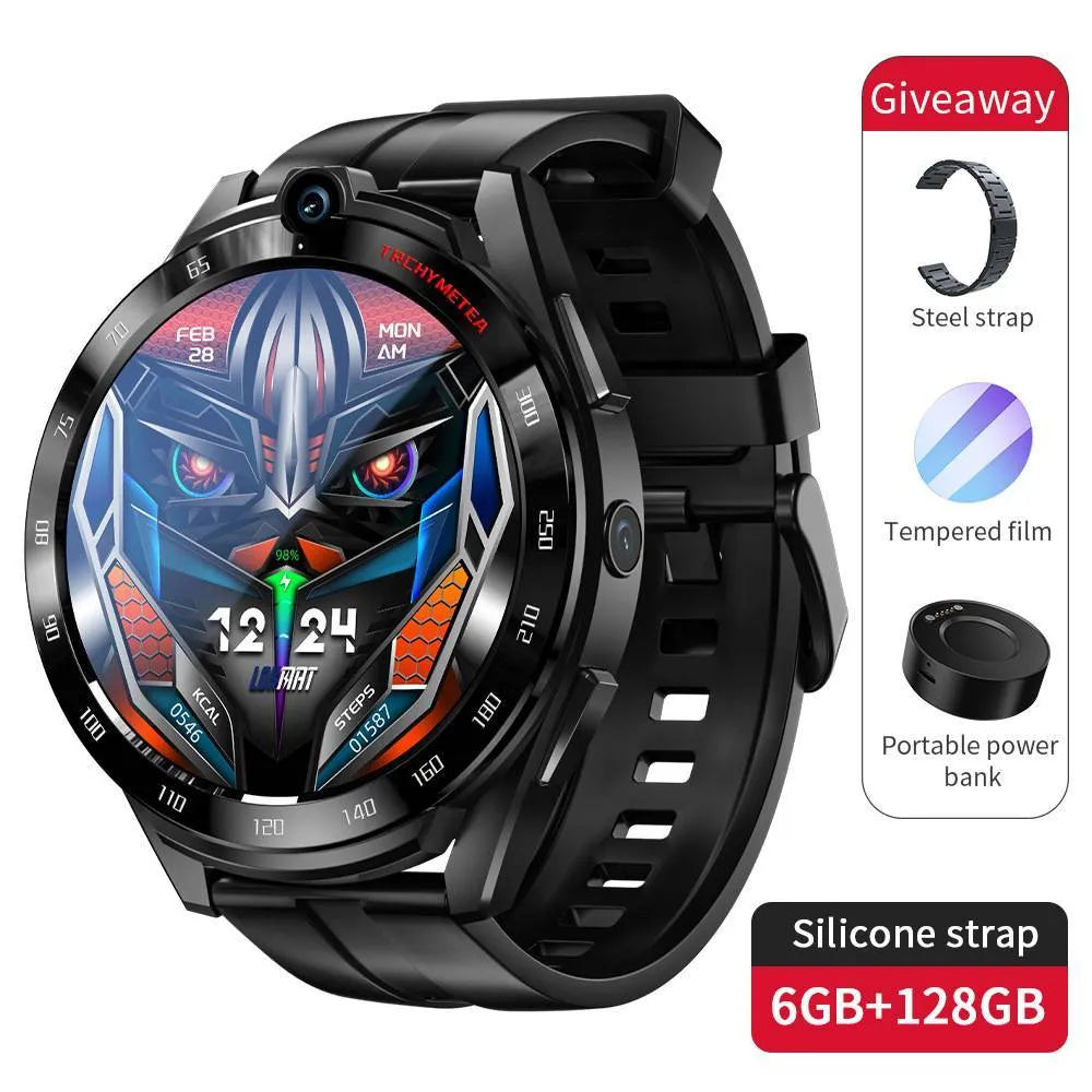 All Netcom Student Phone Smart Watch 1.6 Inch TFT Screen 400x400 128G Memory Dual Camera Touch Button Wristband Silicone Strap Pluggable Card 900mAh Battery Magnetic Charging PRO Standard Version