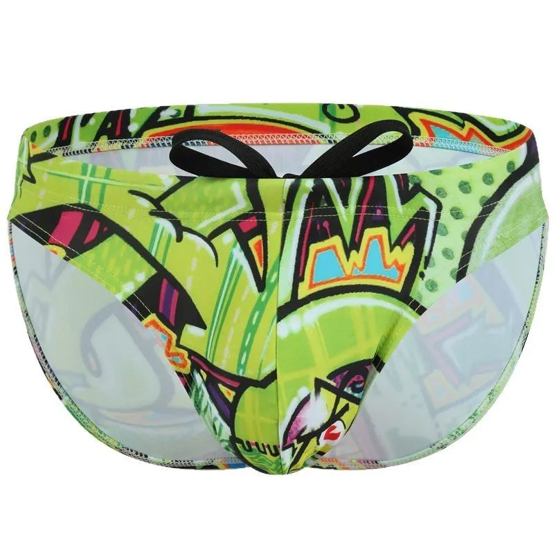 Men's printed swim shorts in polyester fabric for swimming