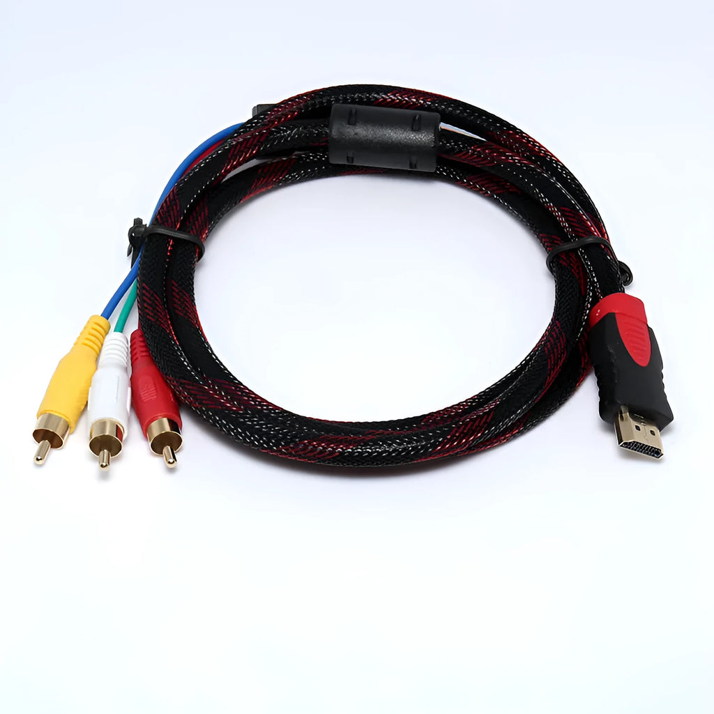 HDMI to AV15 M adapter cable with gold connectors and 1.5m black cable