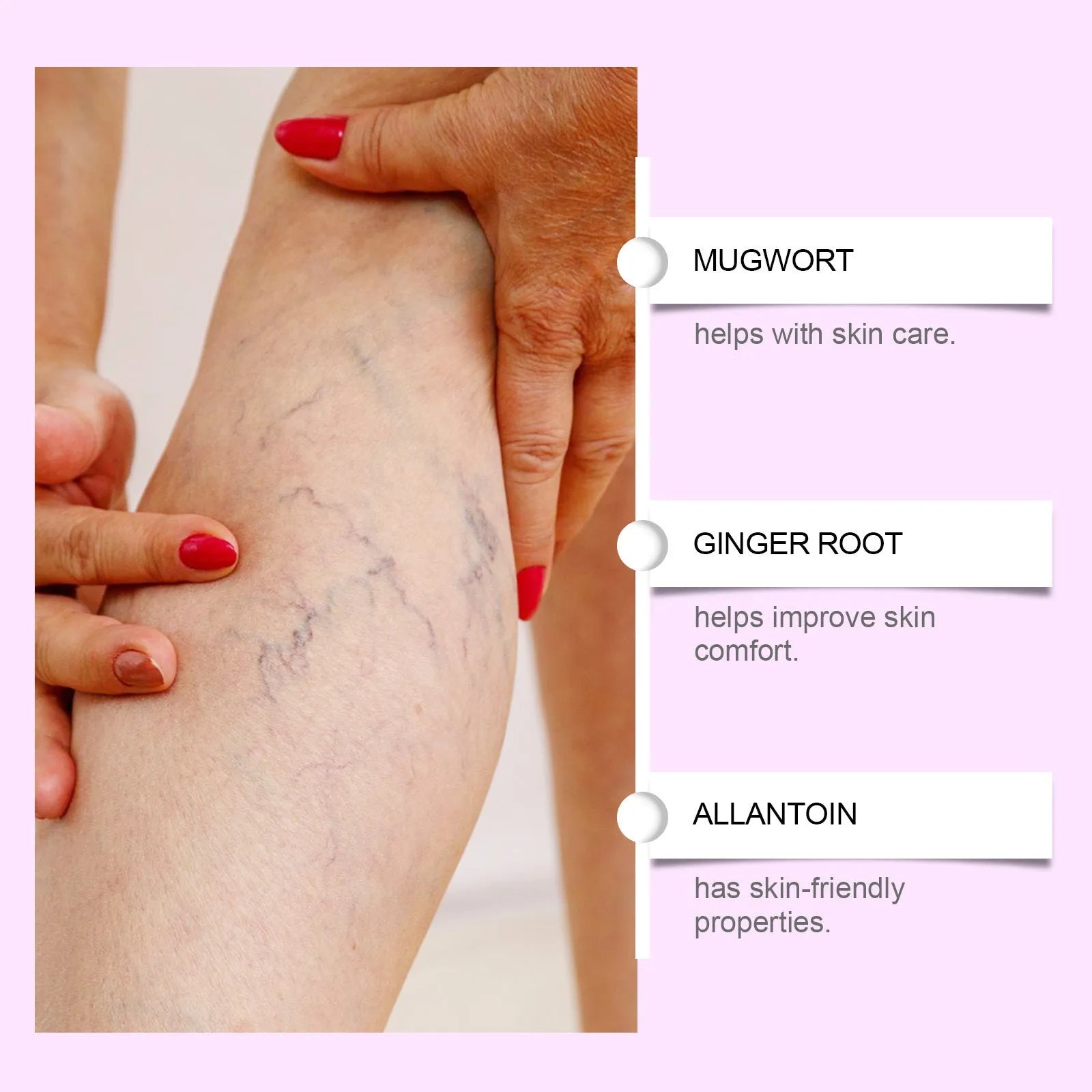 Micro needle adhesive bandages for leg nursing with moxa and ginger extract formula