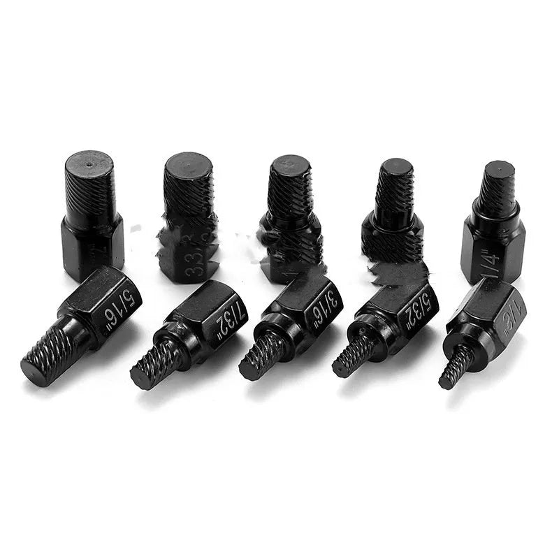 10-piece metal screw extractor set for broken head screws and stud removal without plastic box