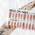 Ancient style new Chinese ink painting nine tail fox nail art stickers on long ladder shape glossy finish