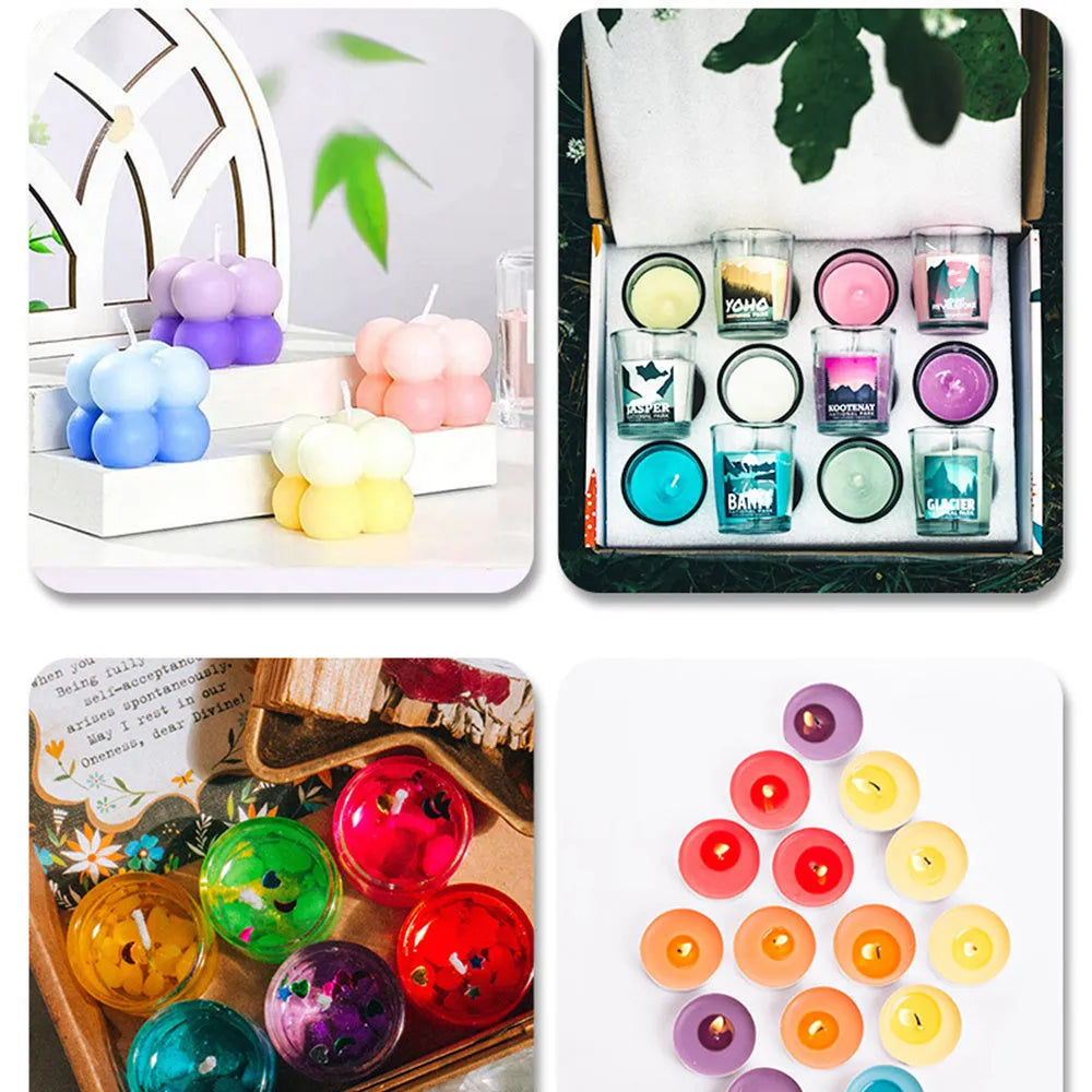30 different coloured candle and soap dye pigment concentrate bottles with oily toner solubility