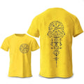 Men's Viking Rune Compass graphic on a pure cotton T-shirt, available in multiple colours and sizes.