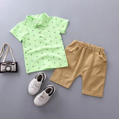 Anchor print cotton children's playsuit in multiple colours for toddlers aged 1-3 years