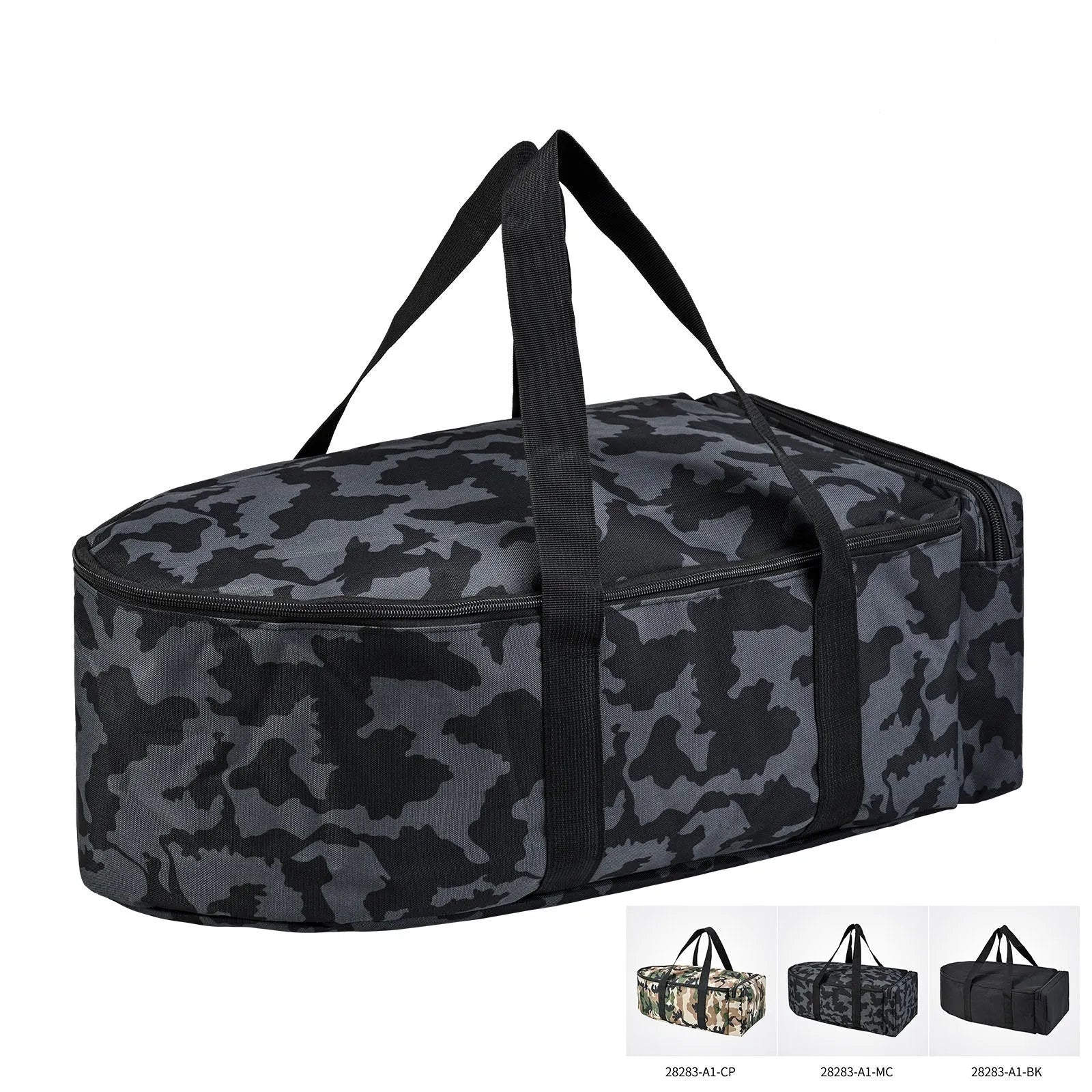Portable 1000D polyester fishing boat storage bag holds fishing boat and remote control, available in camouflage colour.