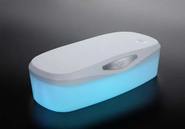 DORR portable UV disinfection box in ABS material with USB cable, showing compact size.