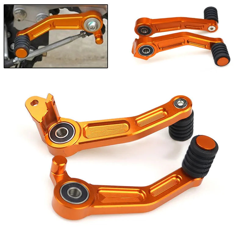 Orange KTM gear and brake lever set for DUKE125, DUKE200, DUKE390, RC125, RC200 and RC390 models