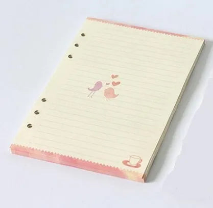 45 sheets of coloured A5 A6 binder filler paper with multiple ruling styles for planners and diaries