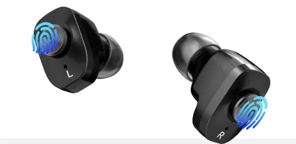 Bluetooth headset smartwatch with sport bracelet, touchscreen, and two wireless earbuds in Black
