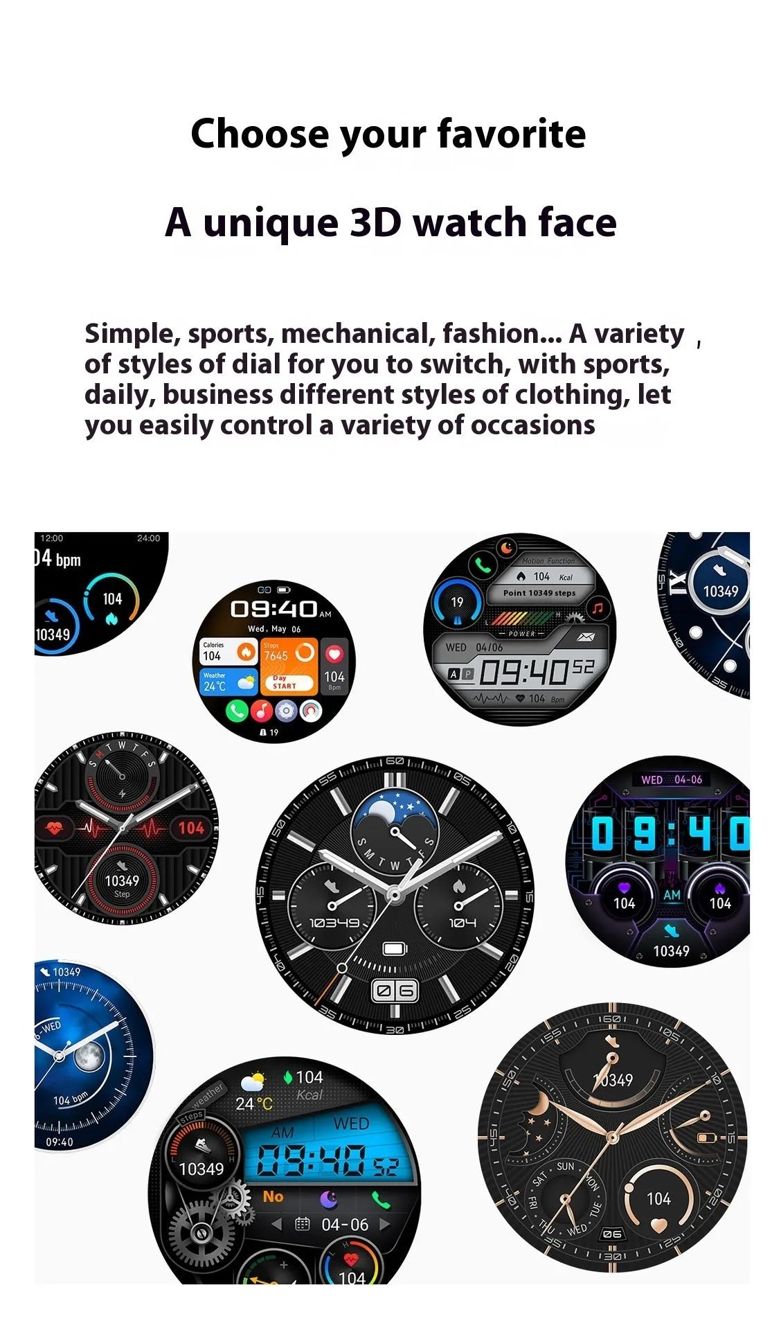 Black and silver smartwatch with silicone strap showing a heart rate monitoring display on its touchscreen.