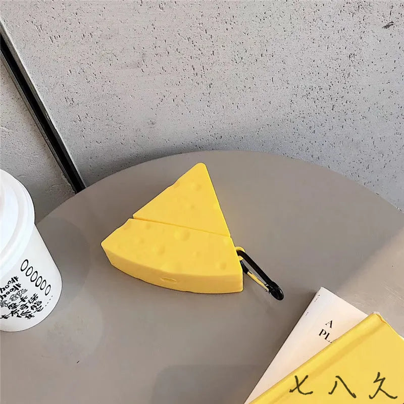 Yellow silicone gel protective cover for Apple AirPods 1 2 and AirPods Pro 3 generation charging case.